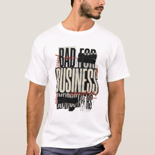 Camiseta Malo para Negocios Tipografía Grunge Caótica