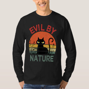 Camiseta Malo Por Naturaleza Gato Retro Hombres Mujeres