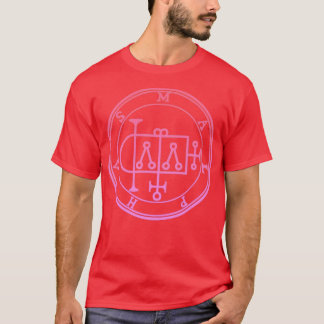 Camiseta Malphas Sigil construye casas de degradado rosado