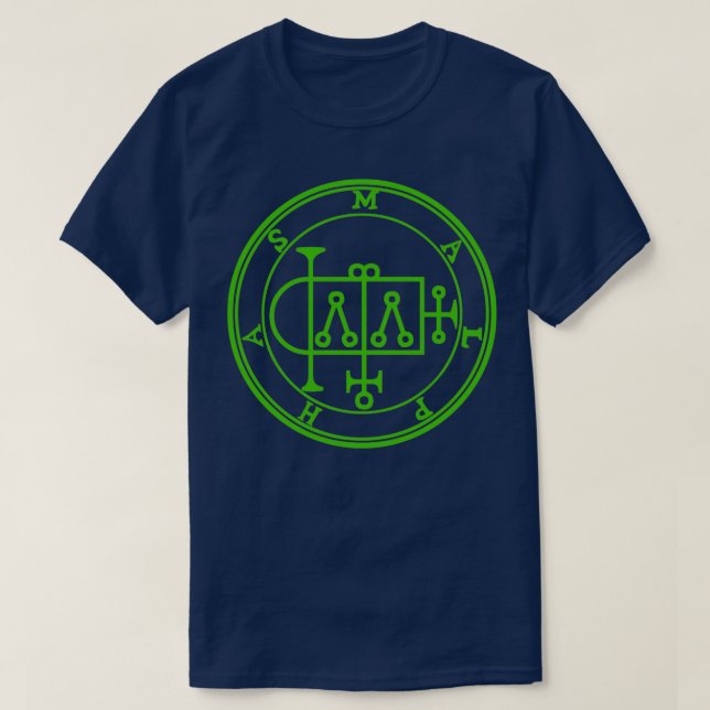 Camiseta Malphas Sigil construye casas verdes (Diseño del anverso)