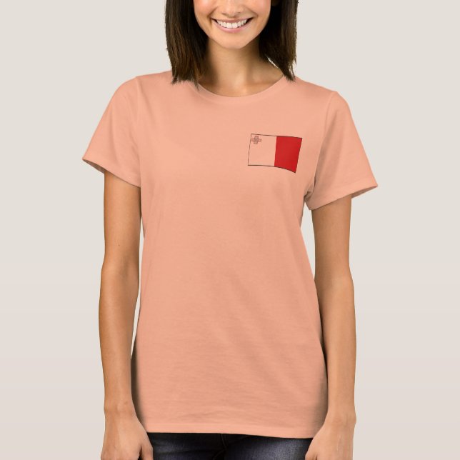 Camiseta Malta Bandera + Mapa (Anverso)