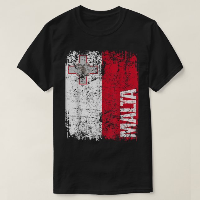 Camiseta MALTA Bandera Vintage MALTA (Diseño del anverso)