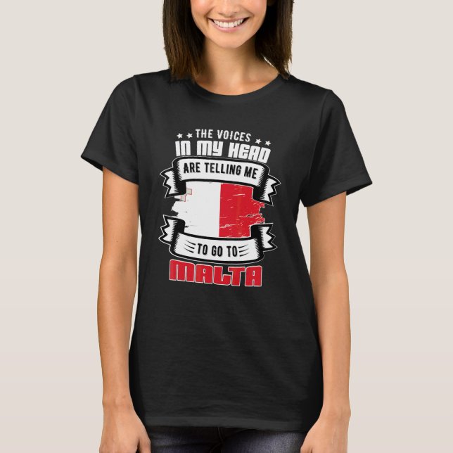 Camiseta Malta En Mi Cabeza (Anverso)