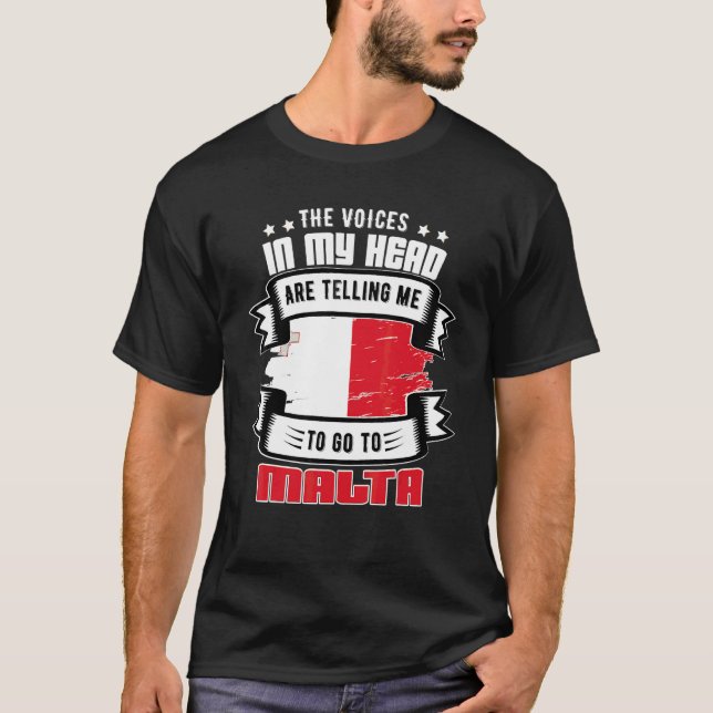 Camiseta Malta En Mi Cabeza (Anverso)