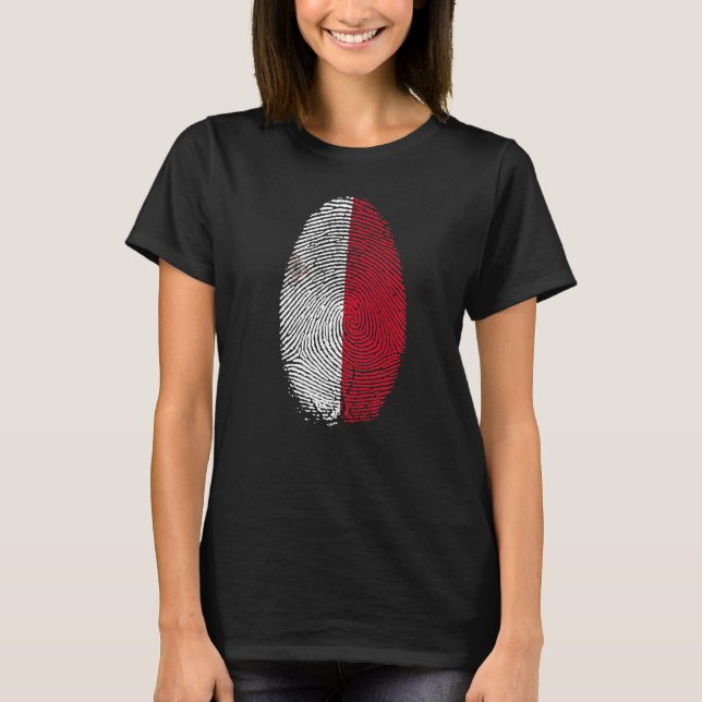 Camiseta Malta Flag Fingerprint It is in my DNA  for Maltes (Anverso)
