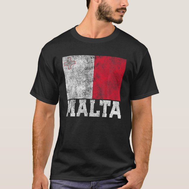 Camiseta Malta Flag National Pride Roots Country Family Nat (Anverso)