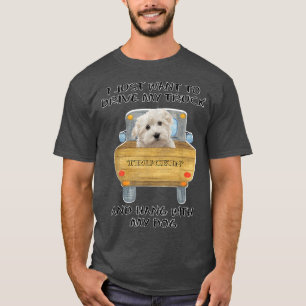 Camiseta Maltés de perros que conducen camiones 2805