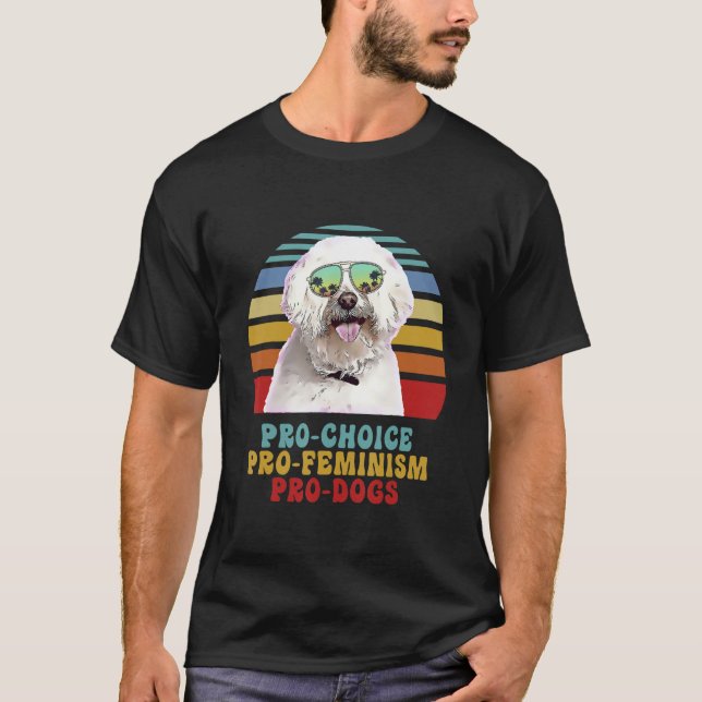 Camiseta Maltés Pro Choice Pro Feminismo Pro Perros (Anverso)