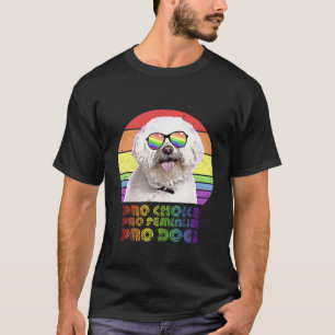 Camiseta Maltés Pro Choice Pro Feminismo Pro Perros Fem LGB