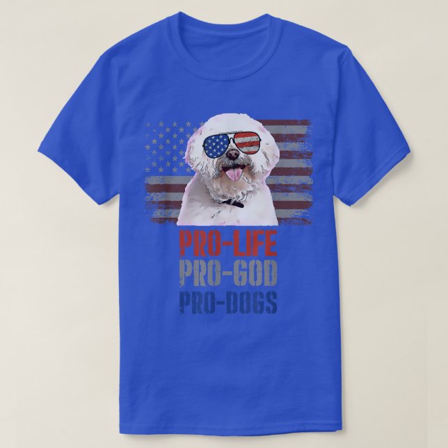 Camiseta Maltés Pro Life Pro God Pro Dogs (Diseño del anverso)