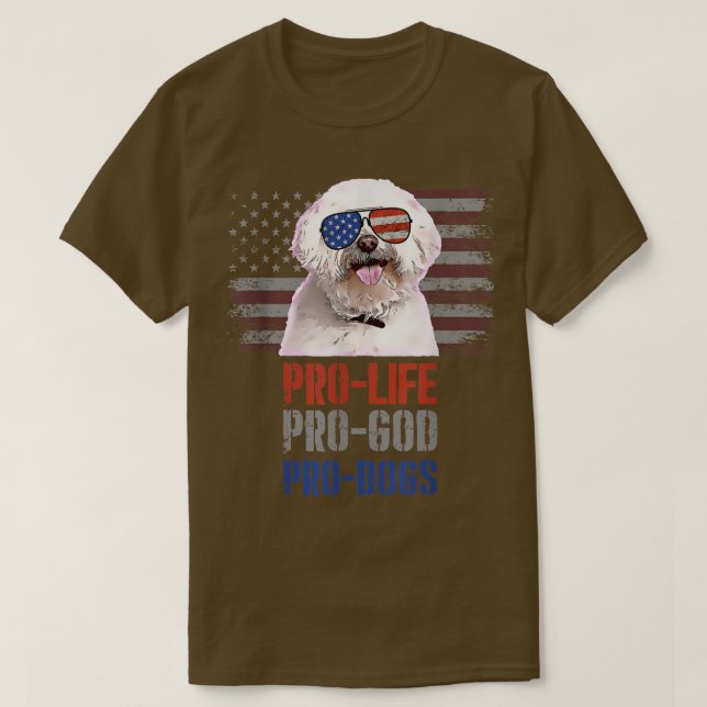 Camiseta Maltés Pro Life Pro God Pro Dogs T-Shirt (Diseño del anverso)