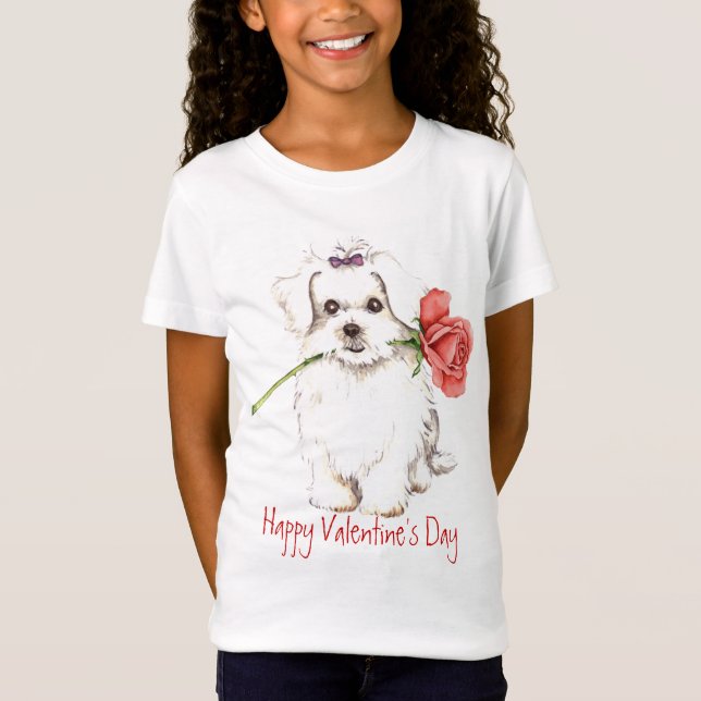 Camiseta Maltés subió tarjeta del día de San Valentín (Anverso)