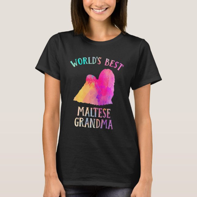 Camiseta Maltese Dog Grandma  Worldu2019s Best Maltese Gran (Anverso)