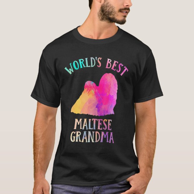Camiseta Maltese Dog Grandma  Worldu2019s Best Maltese Gran (Anverso)