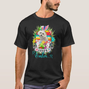 Camiseta Maltese Dog In Easter Eggs Basket Bunnies Happy Ea