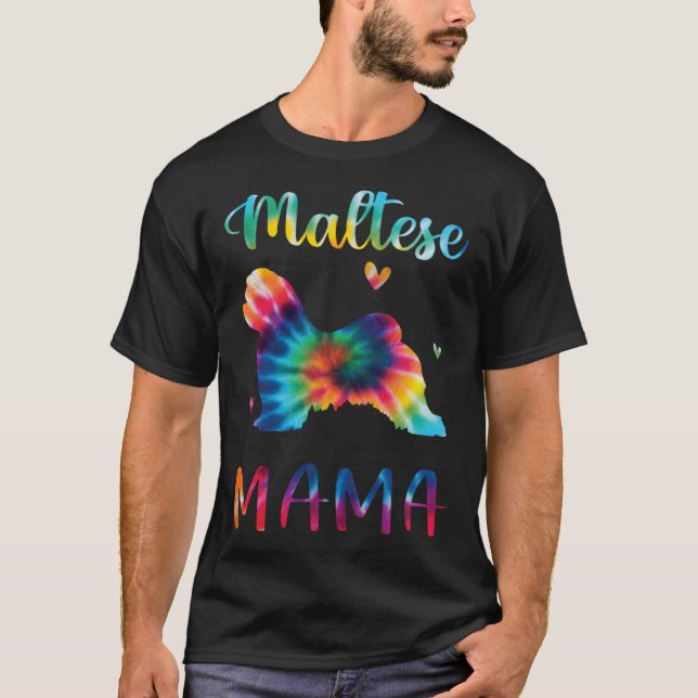 Camiseta Maltese Mama Tie Dye Dog Mom Mothers Day (Anverso)