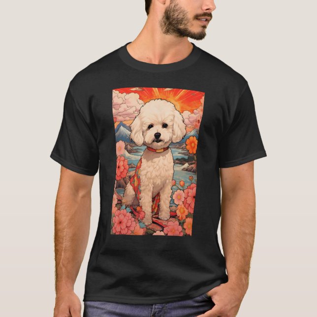 Camiseta Maltipoo Perro Estético Ukiyo japonés e 2 (Anverso)