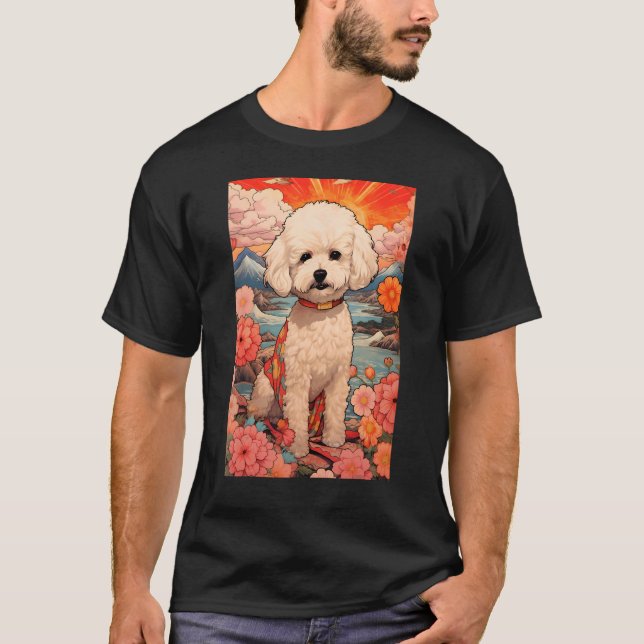 Camiseta Maltipoo Perro Estético Ukiyo japonés e 2 (Anverso)