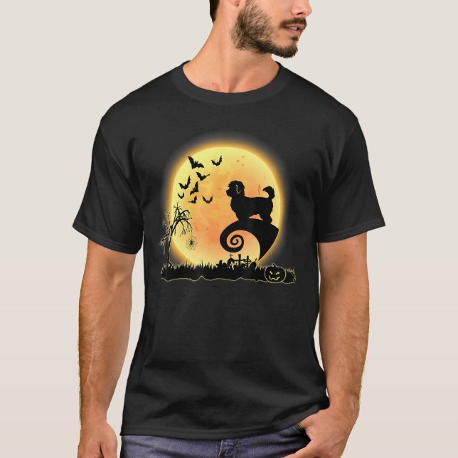 Camiseta Maltipoo Scary Y Moon Dog Halloween (Anverso)