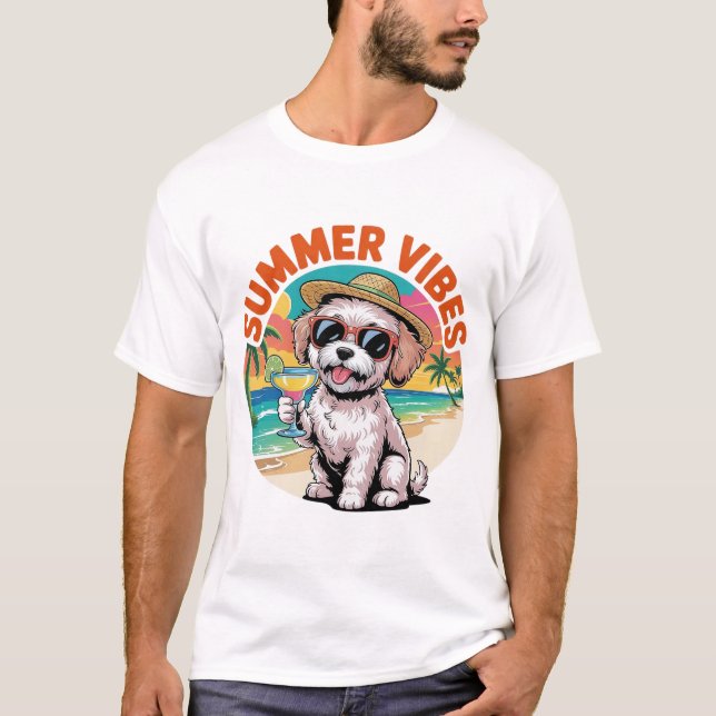 Camiseta Maltipoo Vibraciones de Verano (Anverso)