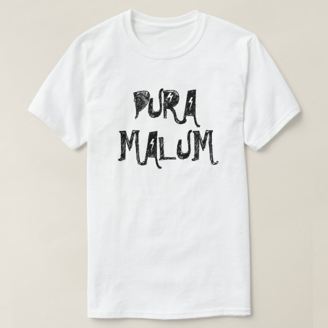 Camiseta Malum pura - maldad pura en latín (Diseño del anverso)