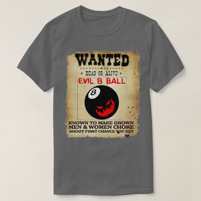 Camiseta Malvado 8 Billar Billiards League Corto Sleed (Diseño del anverso)