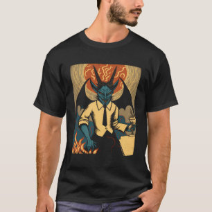 Camiseta Malvado Baphomet Goat Devil Demon Dios con las ala