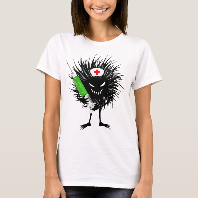 Camiseta Malvado Enfermero Meme Humor oscuro Gracioso Médic (Anverso)