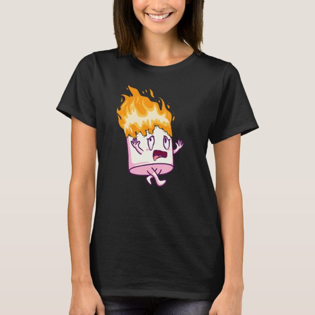 Camiseta Malvavisco en llamas S'mores Camping Fogata Smore (Anverso)