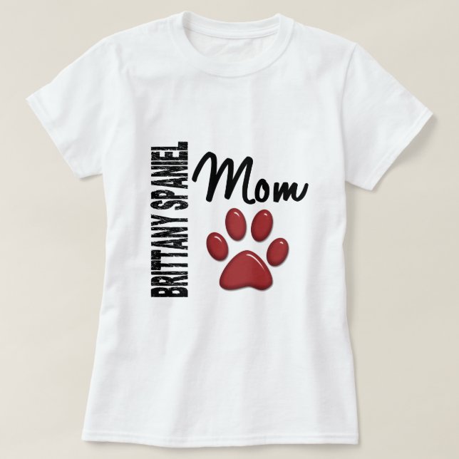 Camiseta Mamá 2 del perro de aguas de Bretaña (Diseño del anverso)