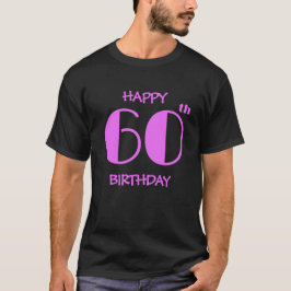 Camiseta Mamá 60 cumpleaños nombre rosado caliente negro