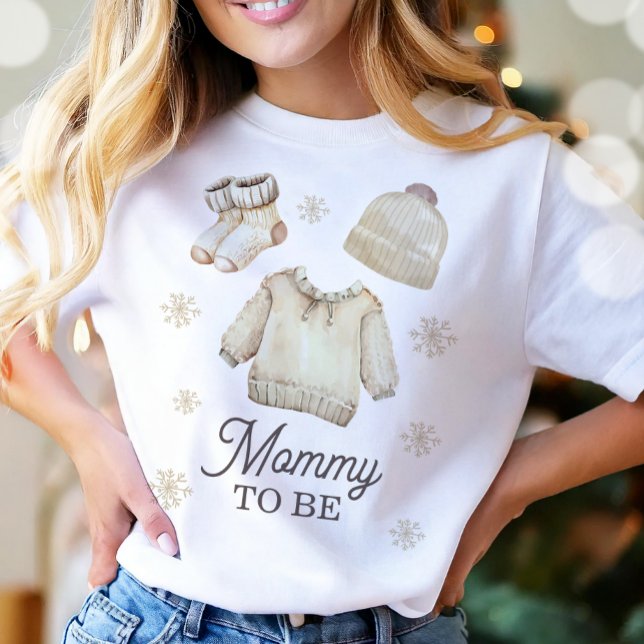 Camiseta Mamá a ser Fiesta de Bebé de Invierno (Subido por el creador)