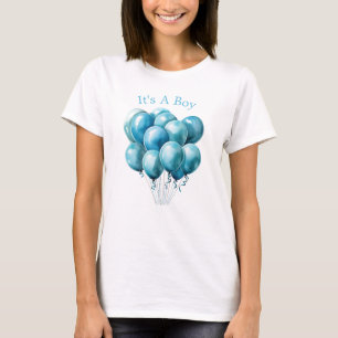 Camiseta Mamá a ser Globos Azules Es un Niño