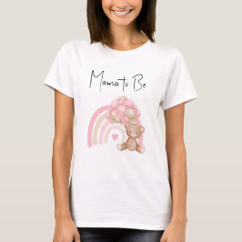 Camiseta mamá a ser rosa arco iris teddy bebé ducha