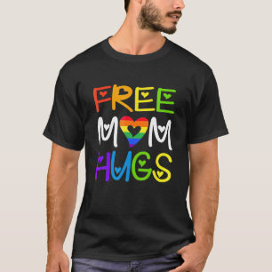 Camiseta Mamá abraza el corazón del arcoiris mes del orgull