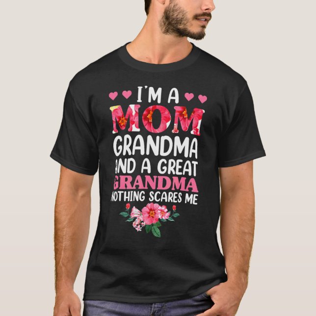 Camiseta Mamá Abuela Gran Abuela Floral Para Mujeres Madre (Anverso)