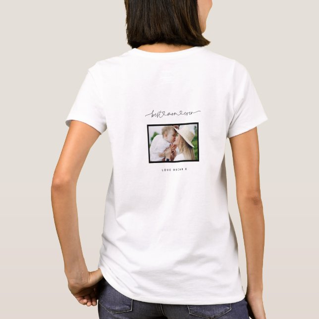 Camiseta Mamá adorable y moderno foto de guión (Reverso)