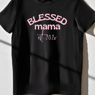 Camiseta Mama Afortunada Establecida Caramelo Rosa
