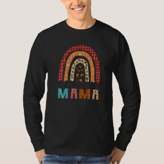 Camiseta MAMÁ AFORTUNADA Leopardo Arcoíris Otoño Cuadros Li