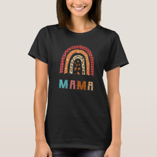 Camiseta MAMÁ AFORTUNADA Leopardo Arcoíris Otoño Cuadros Li