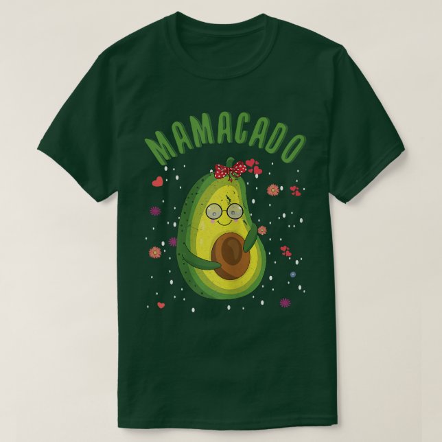 Camiseta Mamá aguacate mamá bebé embarazada feliz (Diseño del anverso)