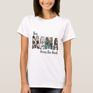 Camiseta Mamá Ama A Su Herd Leopardo Piel de vaca Para Las 