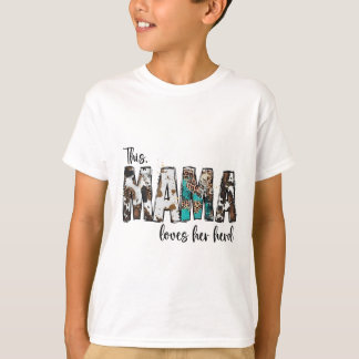 Camiseta Mamá Ama A Su Herd Leopardo Piel de vaca Para Las 