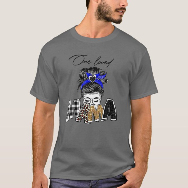 Camiseta Mamá ama vida de una madre desordenada leopardo mo (Anverso)
