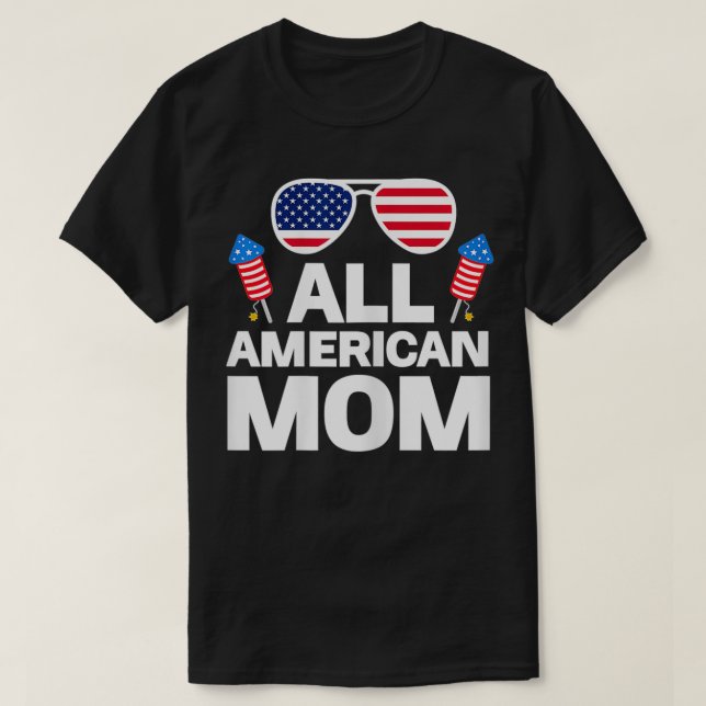 Camiseta Mamá Americana Americana de Mujeres (Diseño del anverso)