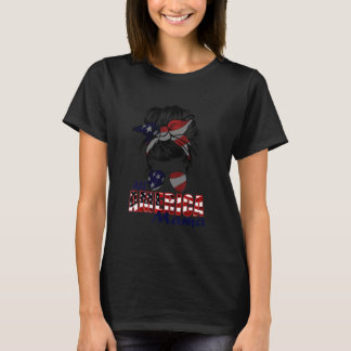 Camiseta Mamá Americana Desordenada Del 4 De Julio Madre