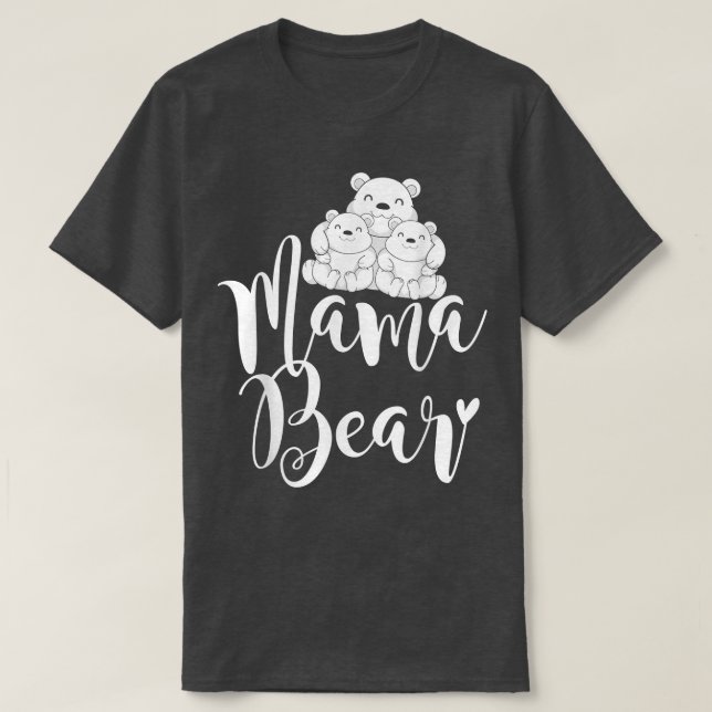 Camiseta Mamá animal linda con los ositos de oso de la fami (Diseño del anverso)
