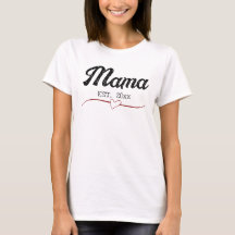 Mama año personalizado personalizado de texto cora