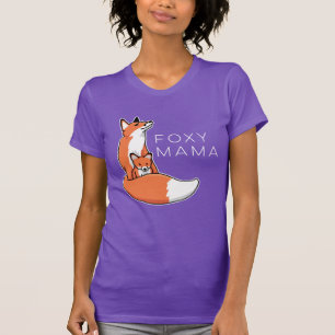 Camiseta Mamá astuta Fox rojo y perrito