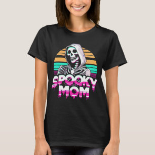 Camiseta Mamá asustada: Mamá de Vaporwave Skeleton Hallowee